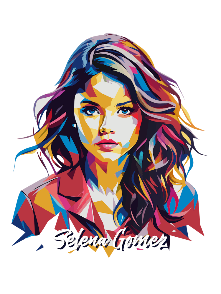 Selena Gomez 03 Portrait Music Icon WPAP Pop Art Style