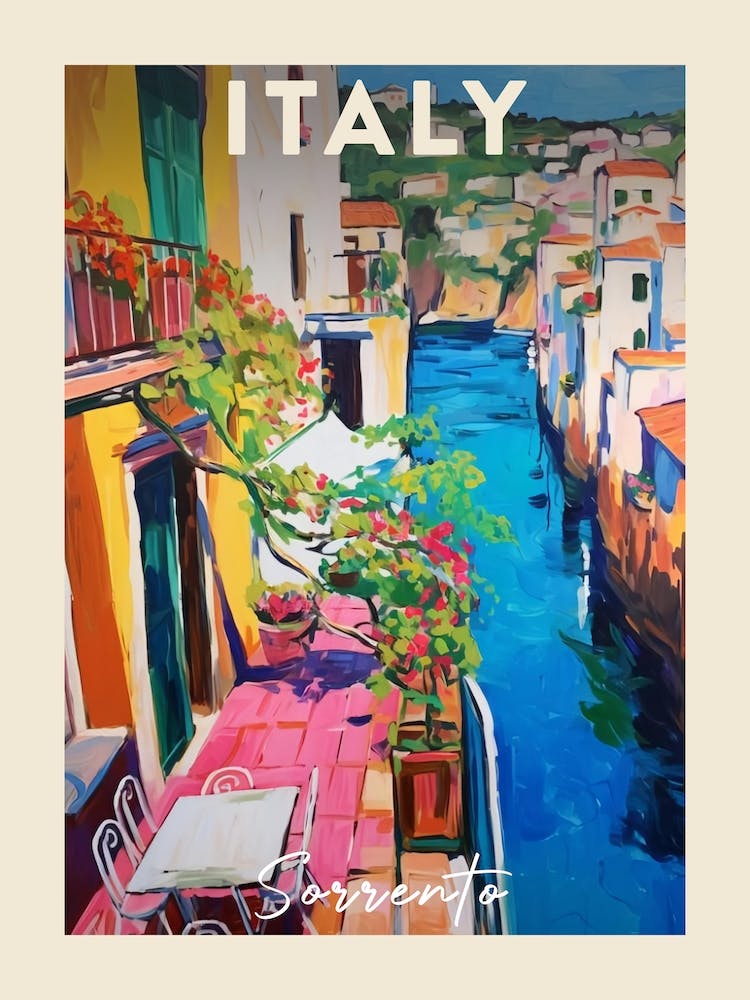 Sorrento Italy 3 Fauvist Painting Travel Poster