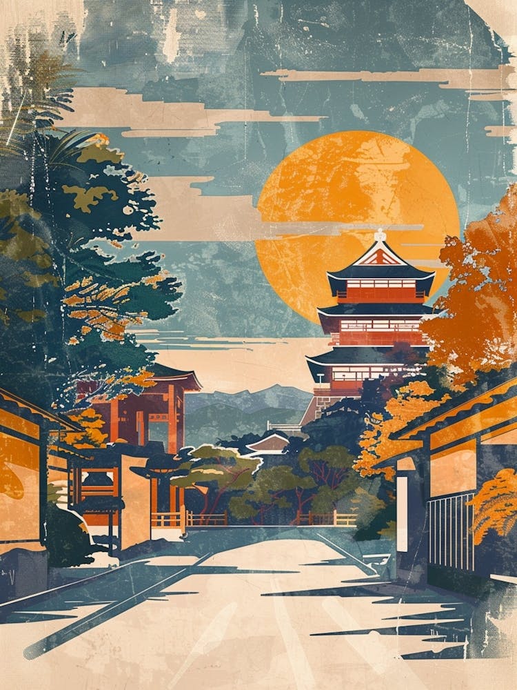 Japanese Traditional Street Mid Century Modern