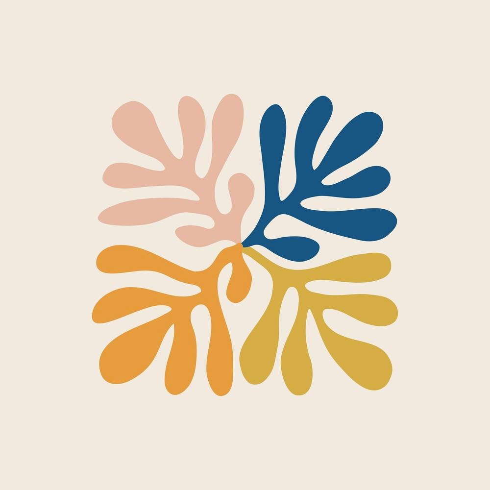 Colorful Leaves Inspired By Matisse Square