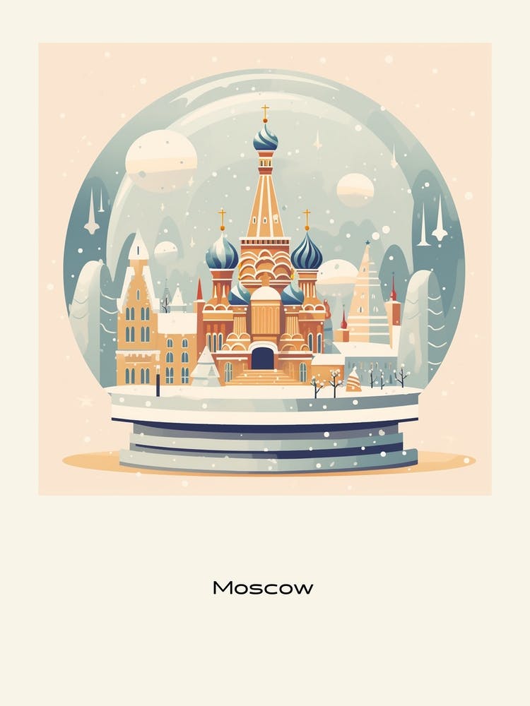 Moscow Russia 1 Snowglobe Poster