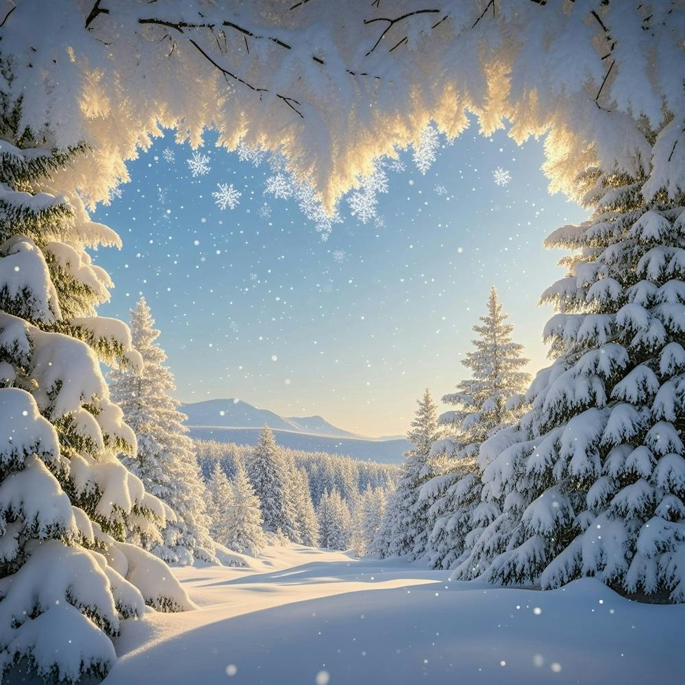 Winter Landscape With Snowy Trees