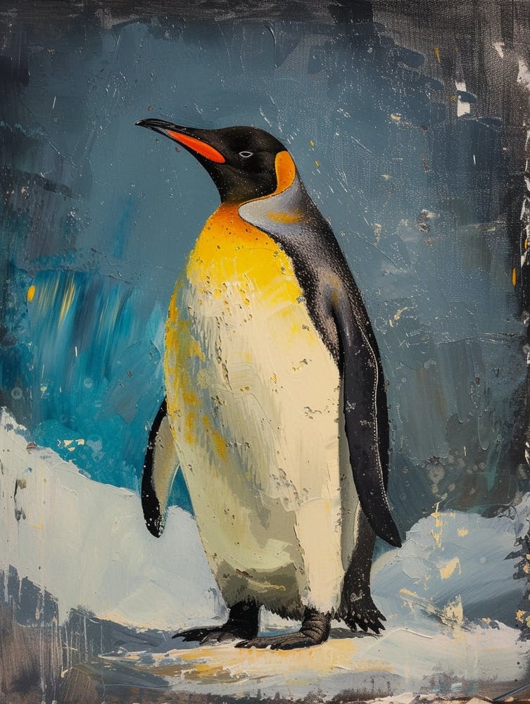King Penguin Fernandina Island Colour Block Painting 3