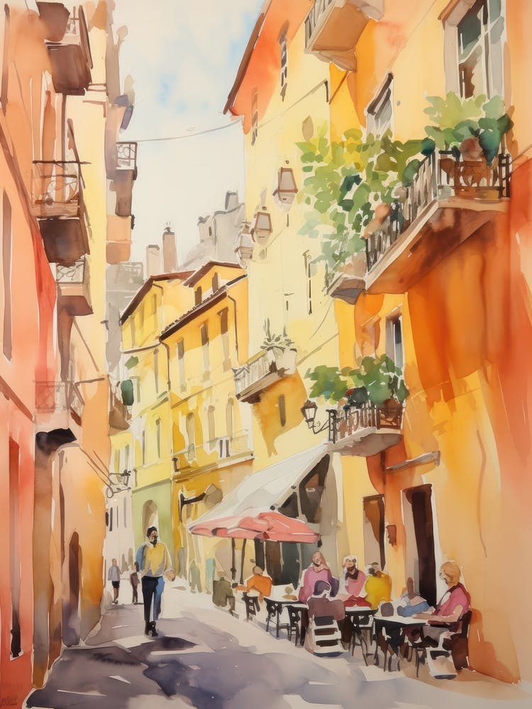 Parma, Italy Watercolour Streets 1