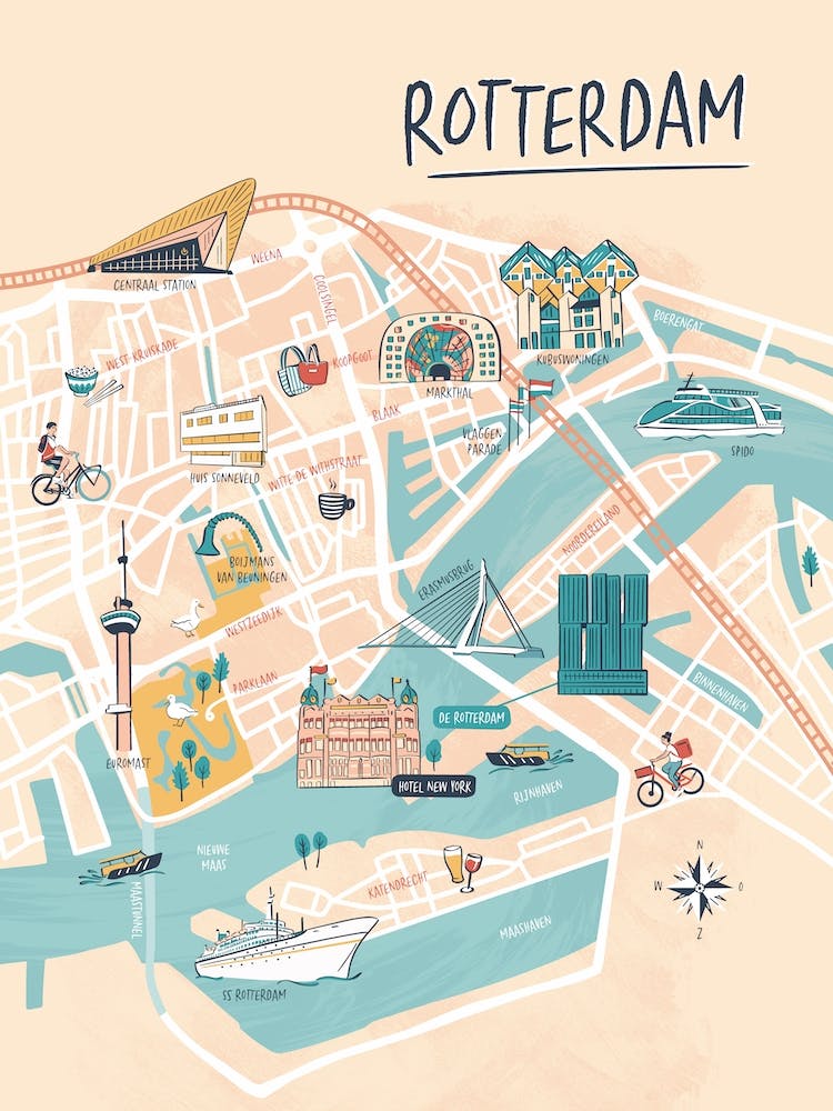 Rotterdam Illustrated Map
