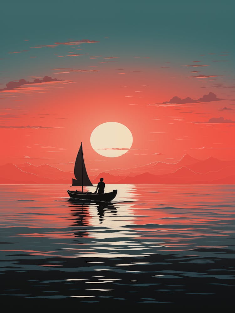 Sailboat At Sunset