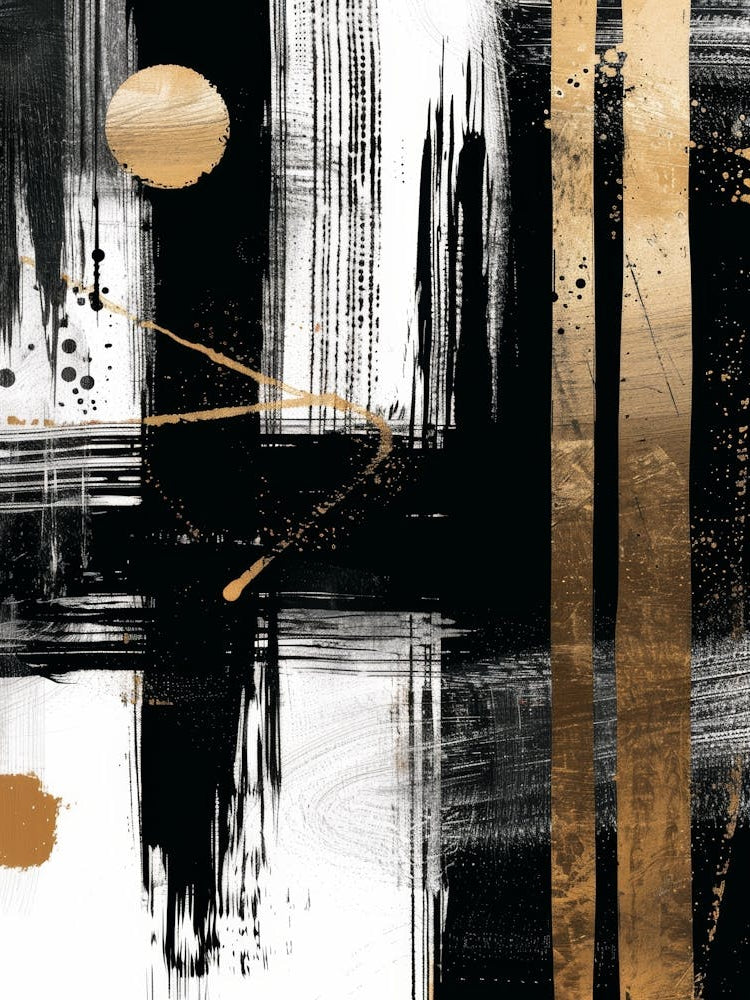 Abstract Black And Gold Canvas Print 2