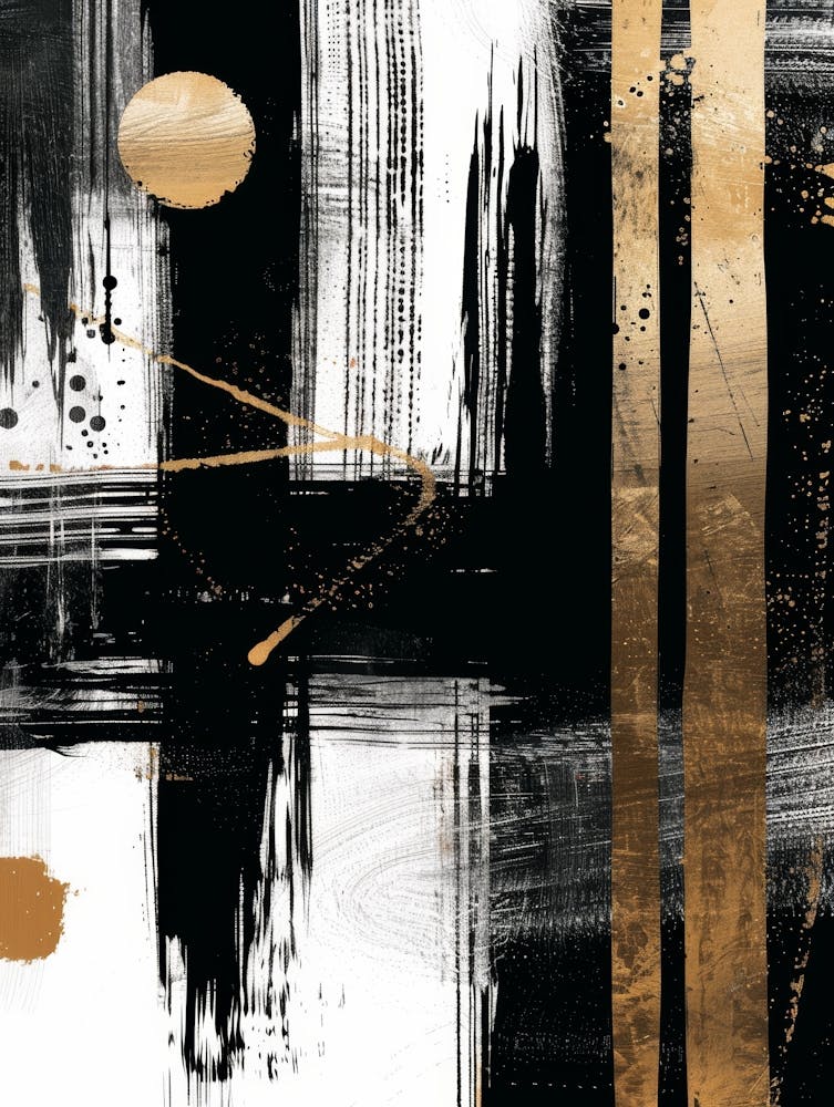 Abstract Black And Gold Canvas Print 2