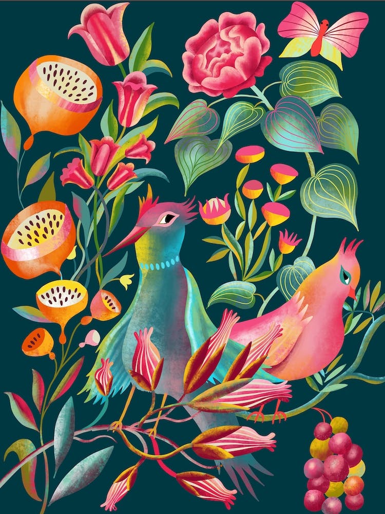 Lovebirds In The Vines