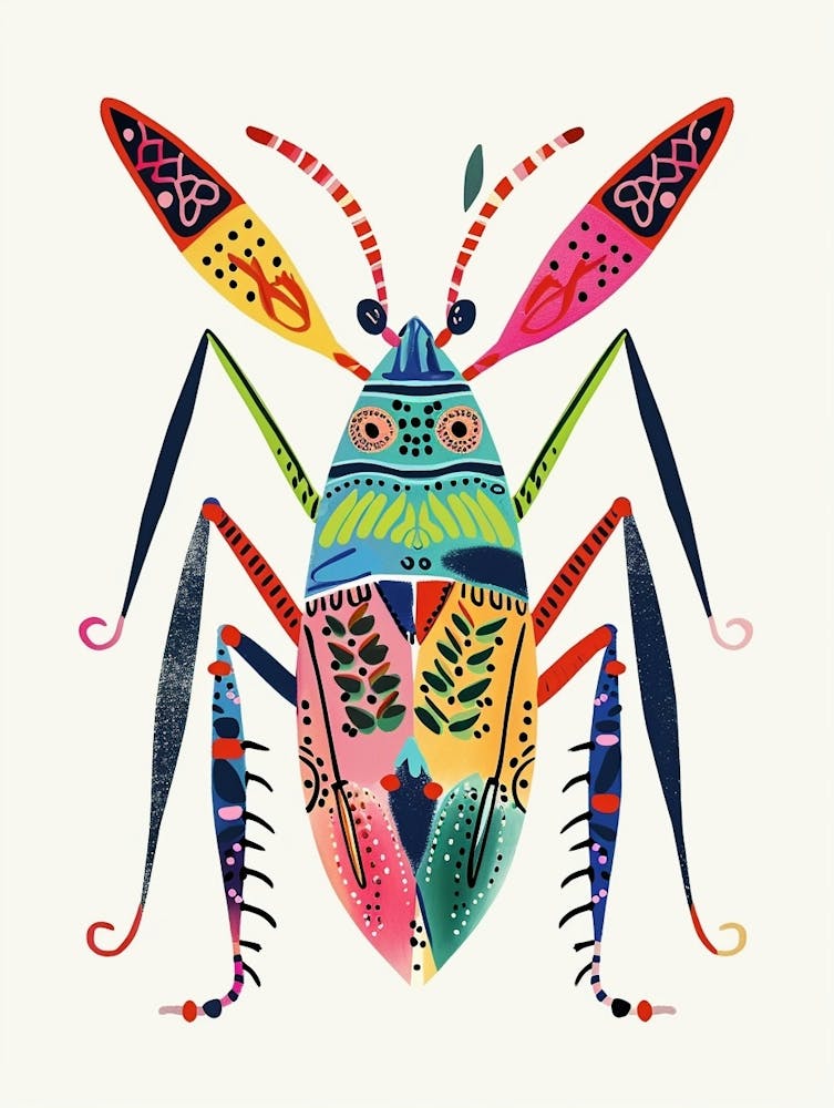 Colourful Insect Illustration Cricket 5