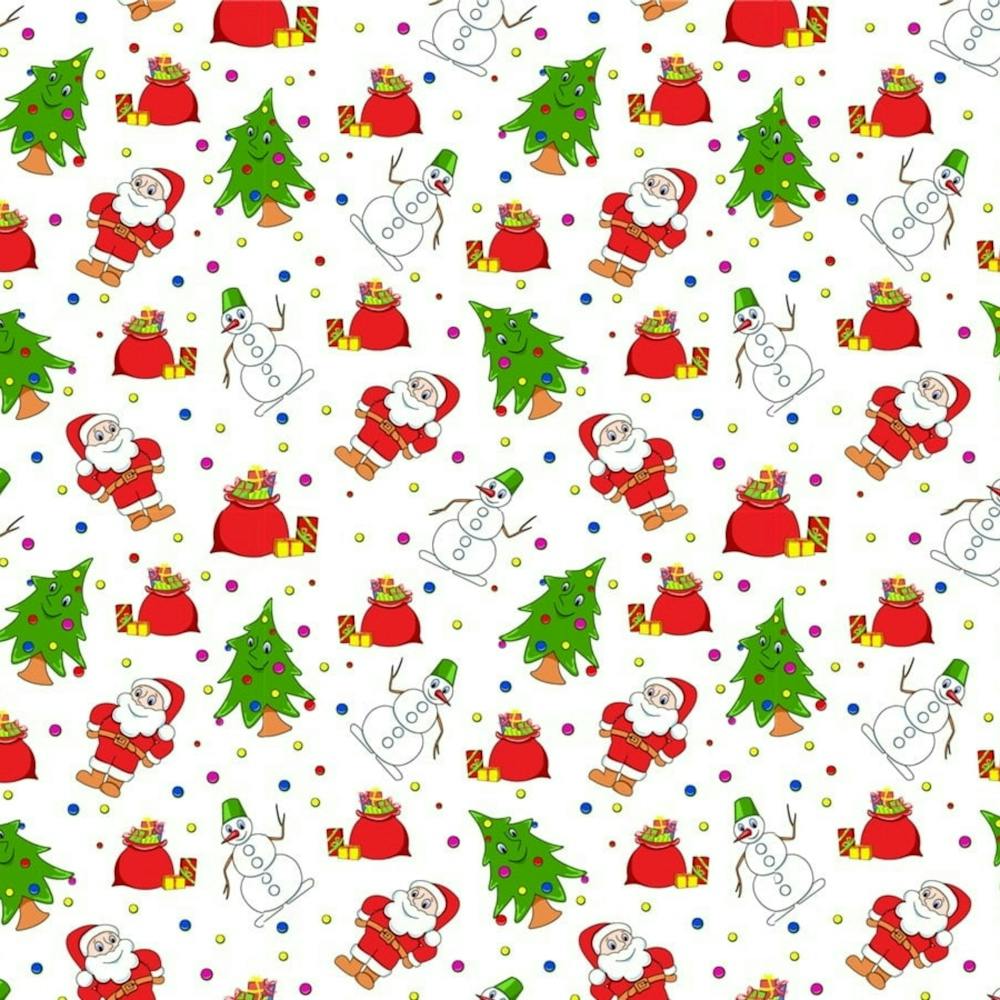Christmas Pattern Trees Santa