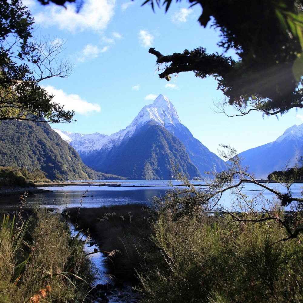 Milford Sound mountain in New Zealand