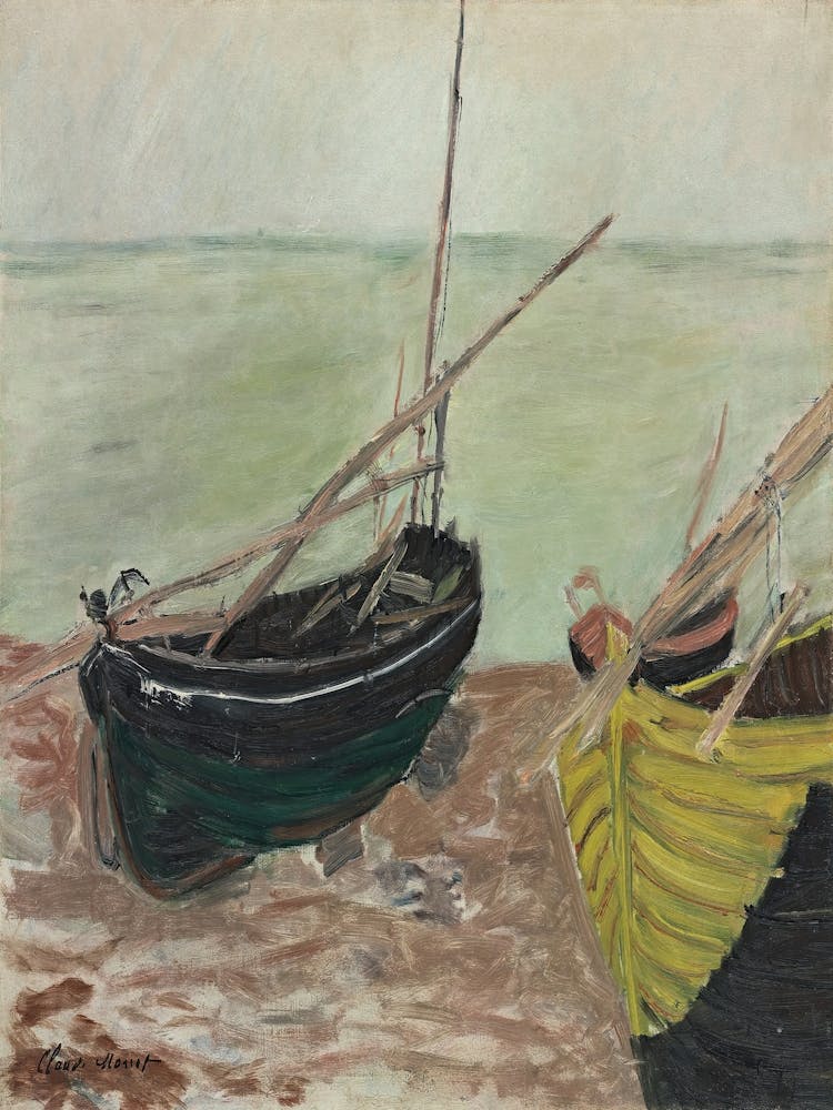 Étude De Bateaux Sur La Plage D’Étretat (1885)