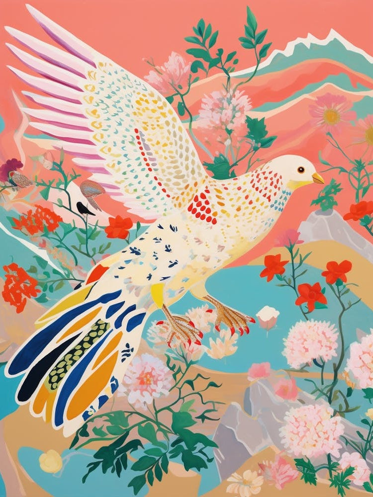 Maximalist Bird Painting Budgerigar 1