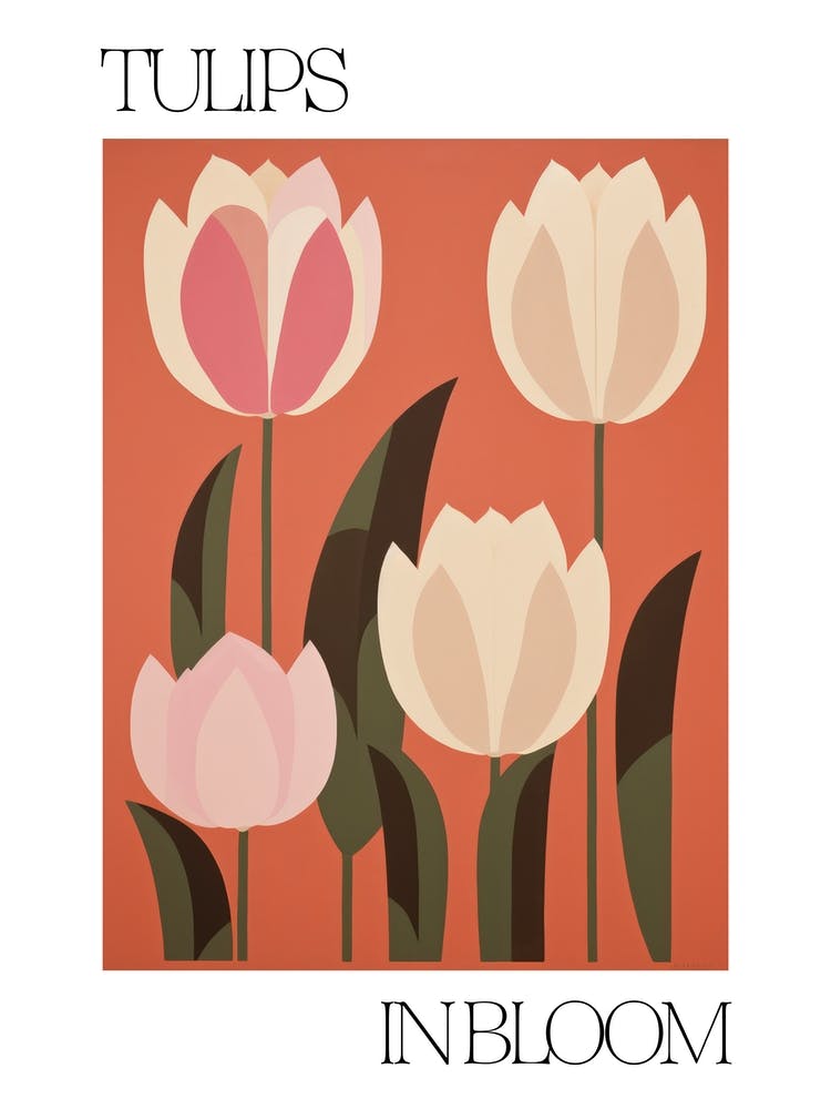 Tulips In Bloom Flowers Bold Illustration 2