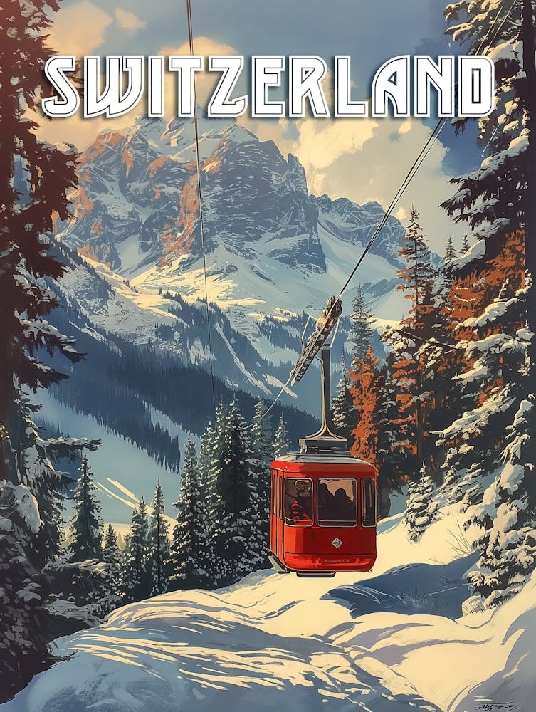 Vintage Switzerland Travel Poster