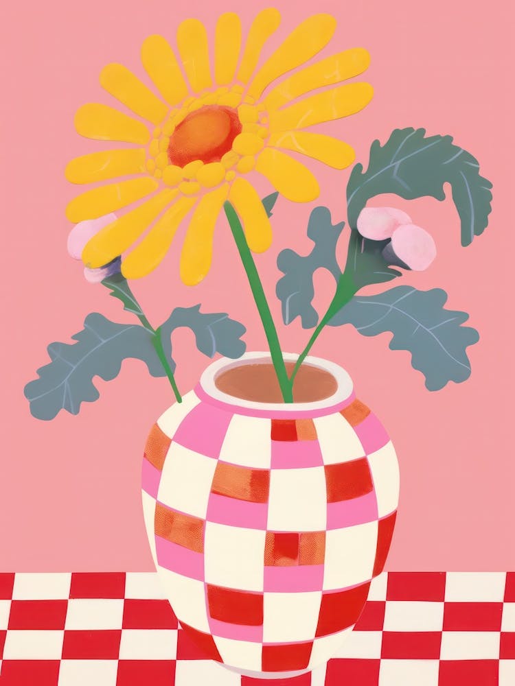 Marigolds Flower Vase 3