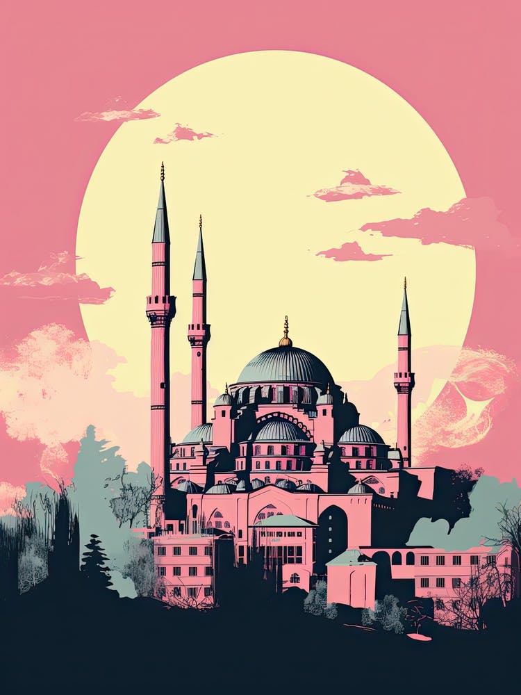 Istanbul In Risograph Style 2