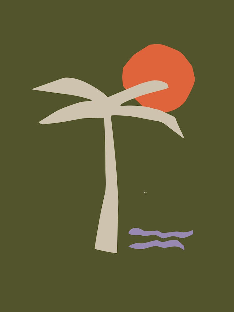 Palm Tree Abstract Sunset