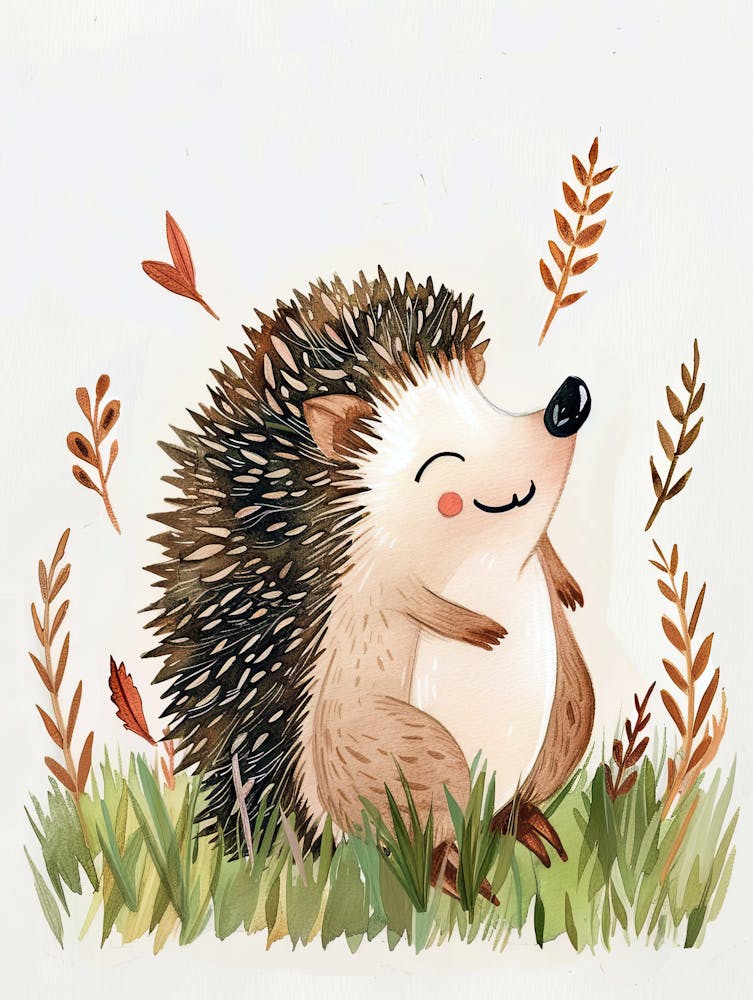 Curious Hedgehog Adventures Children Prints & Kids Posters