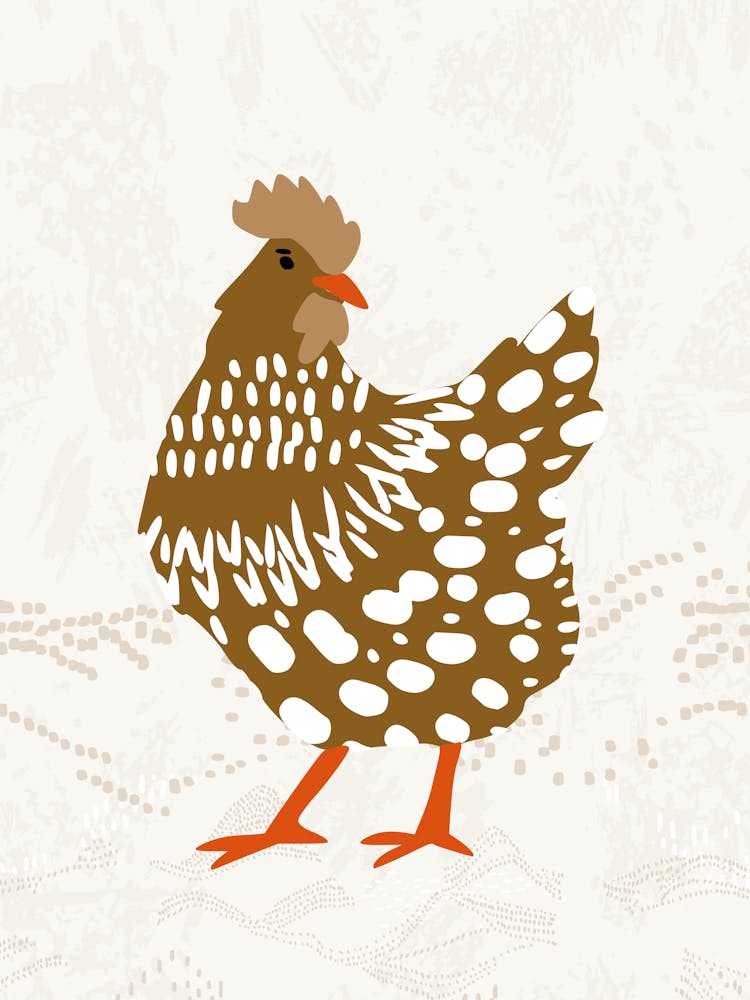 Brown hen on the grass