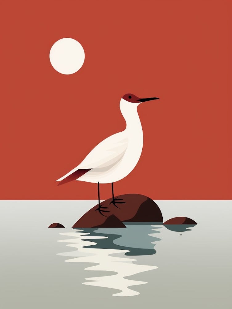 Illustration Minimaliste Morillon à Dos Blanc 1