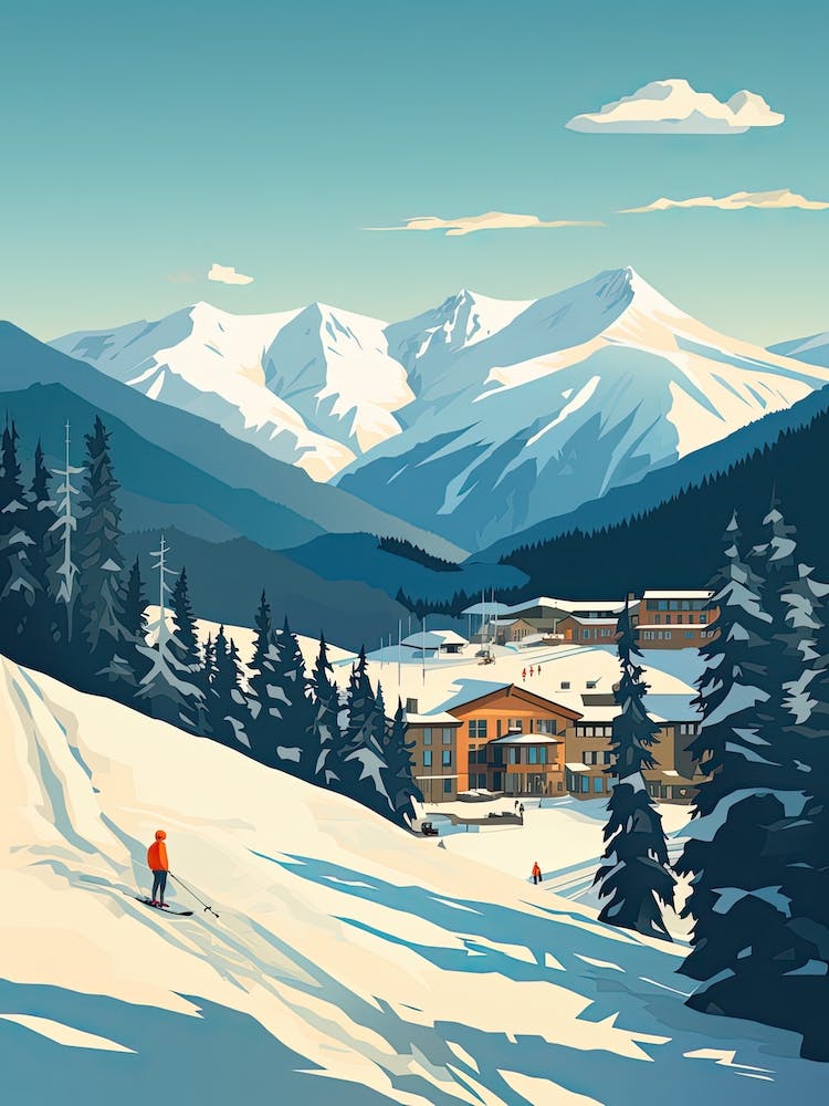 Breckenridge Ski Resort   Colorado, Usa, Ski Resort Illustration 3 Simple Style