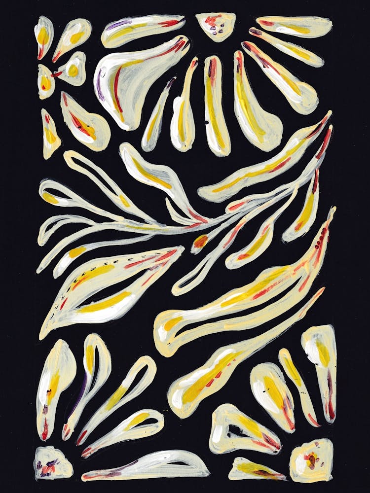 Yellow Dahlias Art Painting on Black Paper.