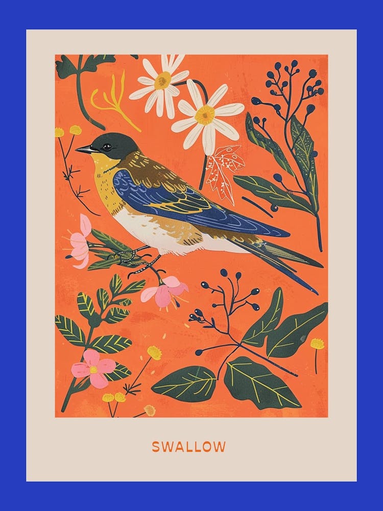 Spring Birds Poster Swallow 3