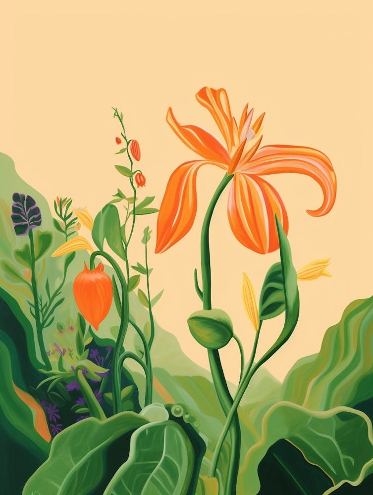 Boho Wildflower Painting Large Flowered Bellwort