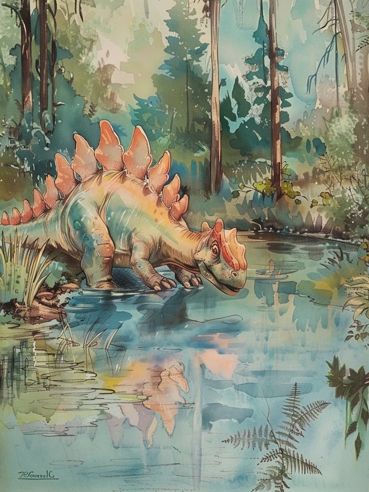 Stegosaurus Storybook Painting 3