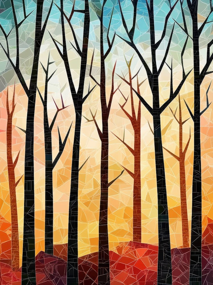 Mosaic - Trees At Sunset