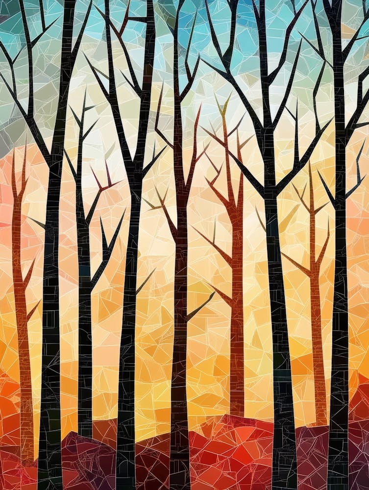 Mosaic - Trees At Sunset