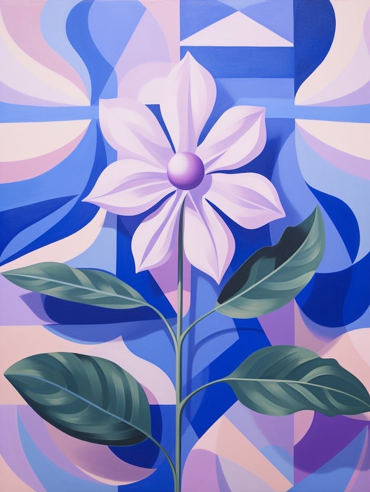 Periwinkle 3 Hilma Af Klint Inspired Pastel Flower Painting