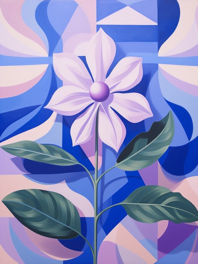 Periwinkle 3 Hilma Af Klint Inspired Pastel Flower Painting