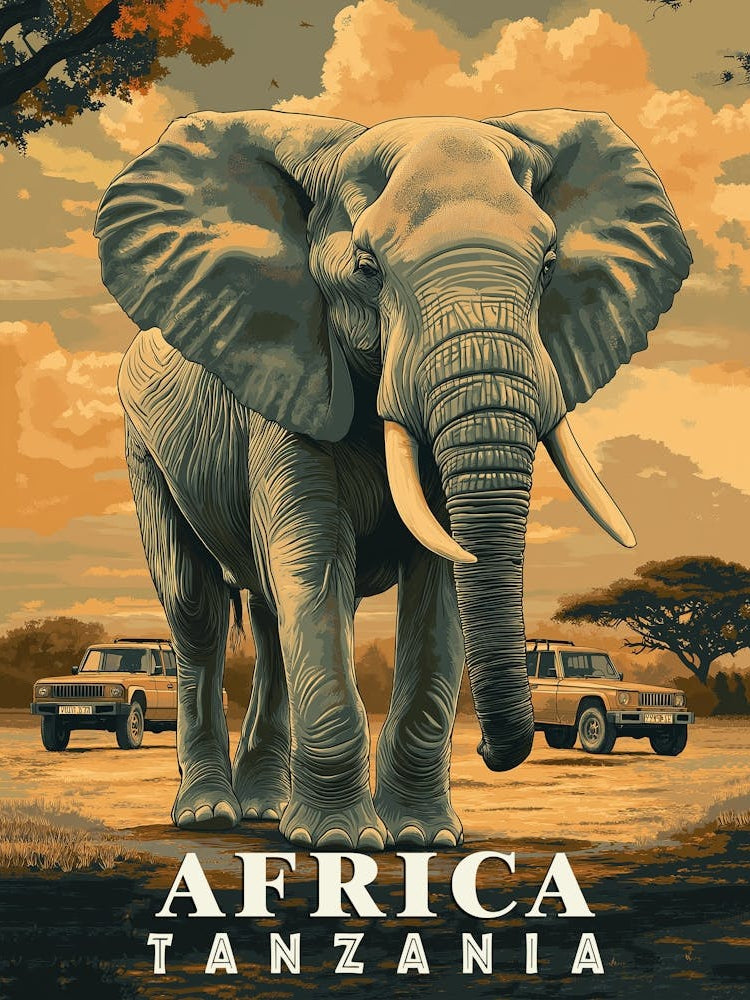 Vintage Tanzania: Safari Adventure Poster