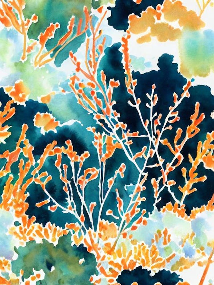 Acropora Tenuis 2 Vintage Graphic Watercolour
