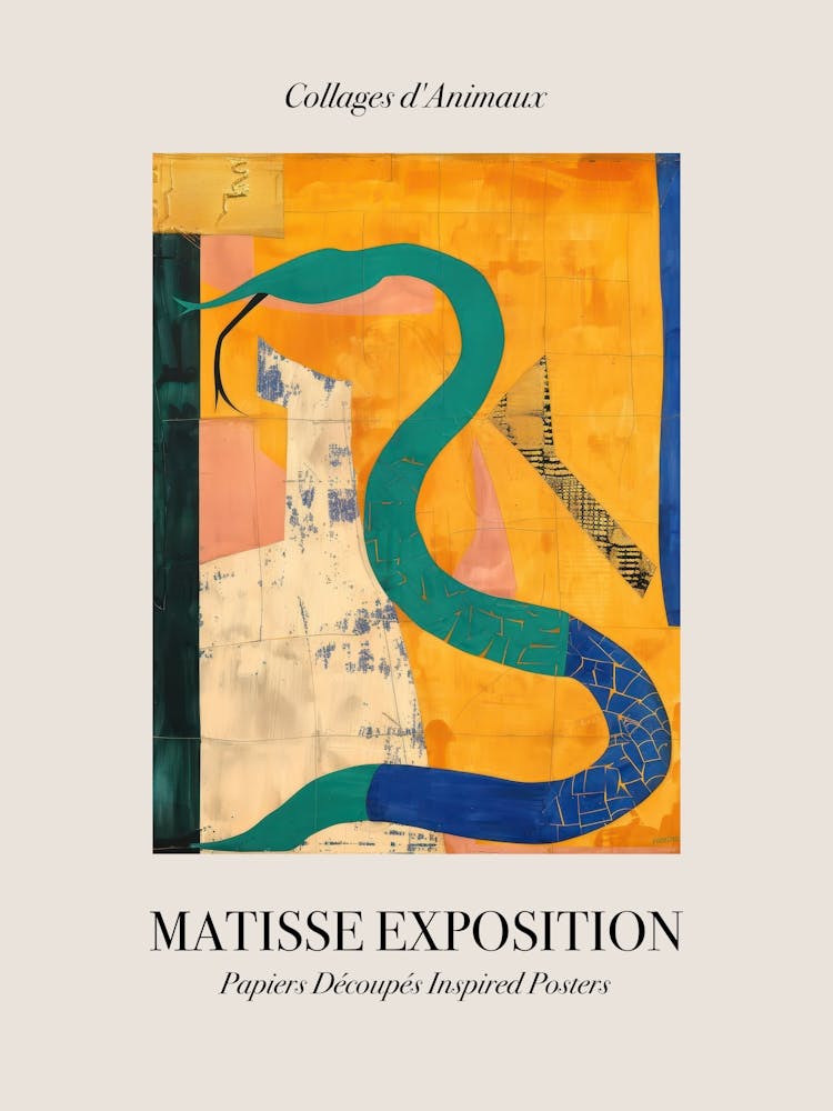 Snake 2 Matisse Inspired Exposition Animals Poster