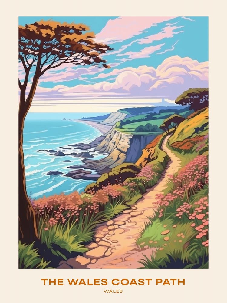 The Wales Coast Path Wales Hike Poster