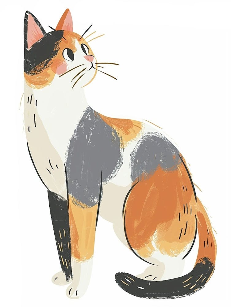 Turkish Van Cat Clipart Illustration 7