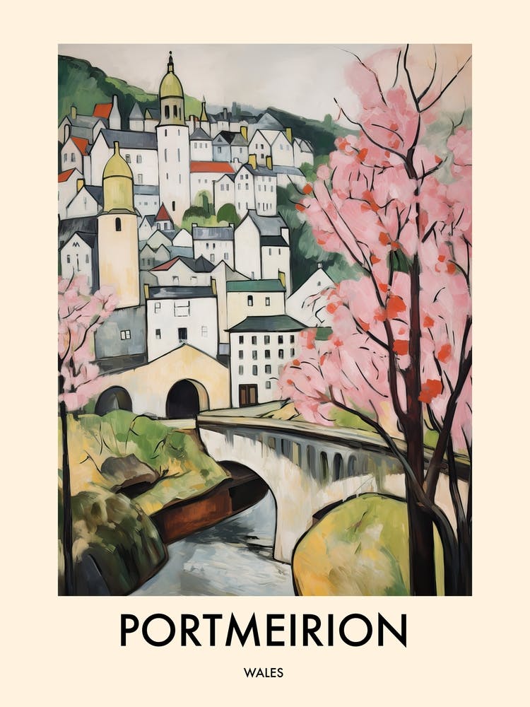 Portmeirion (Wales) Painting 4 Travel Poster