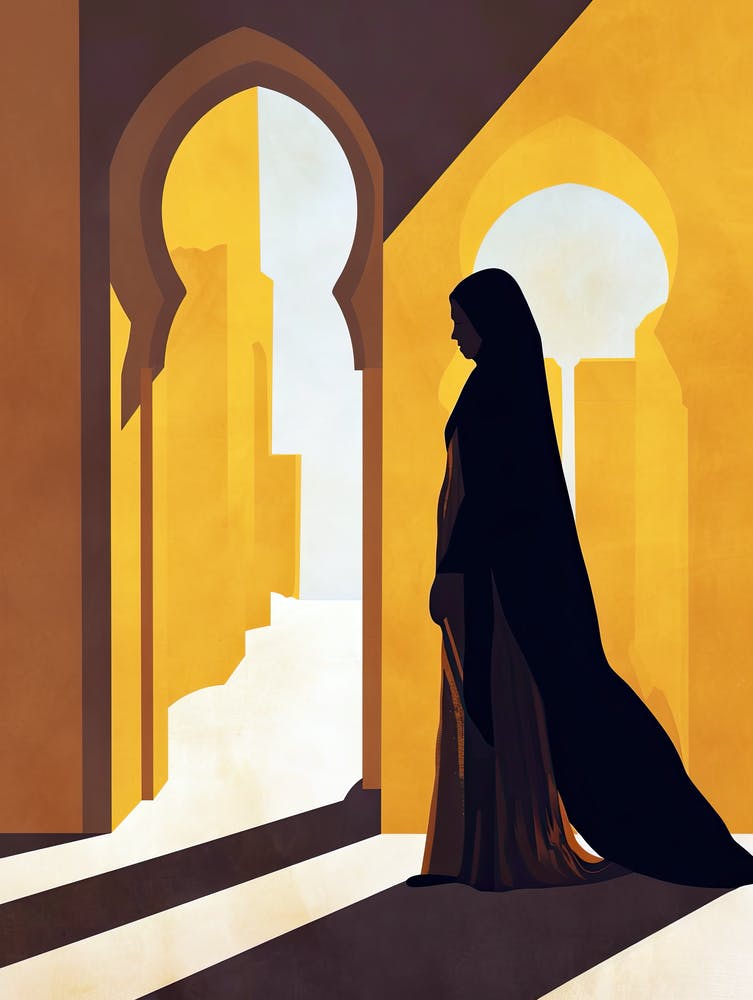 Arabische Frau in einem Kleid
