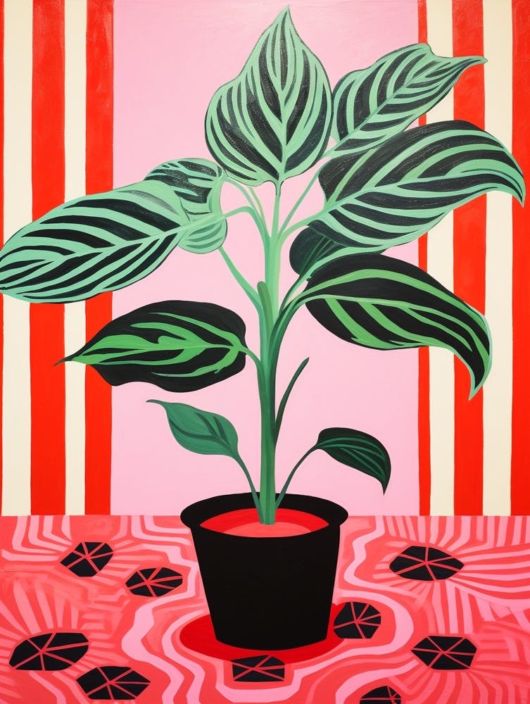 Pink And Red Plant Illustration Cast Iron Plant 3