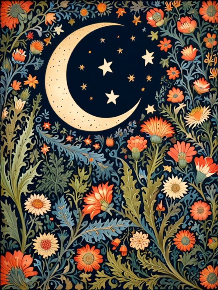 William Morris Moon And Flowers 53