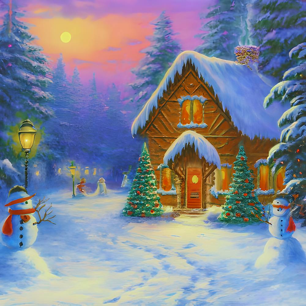 Gingerbread House with View and Snow (Winter 2023)