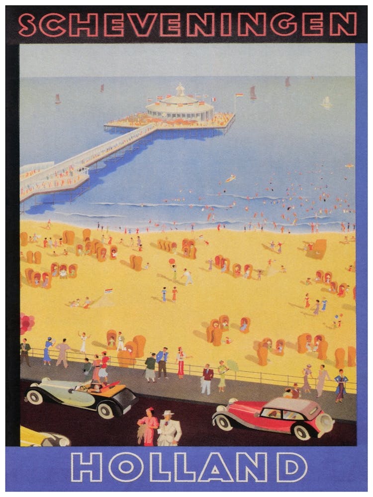 Scheveningen Holland Vintage Beach Poster 1