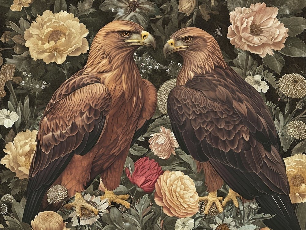 Illustration Animale Florale Eagle 4