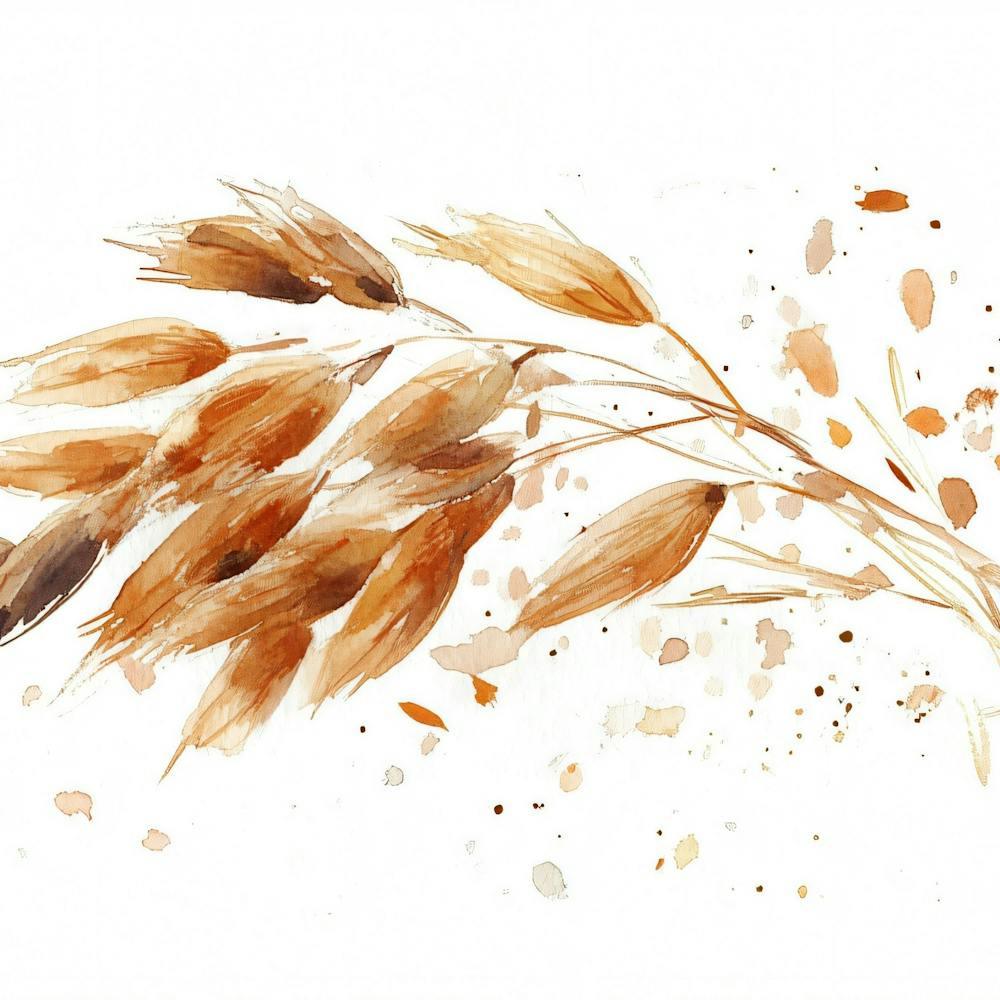 Watercolor Wheat Illustration