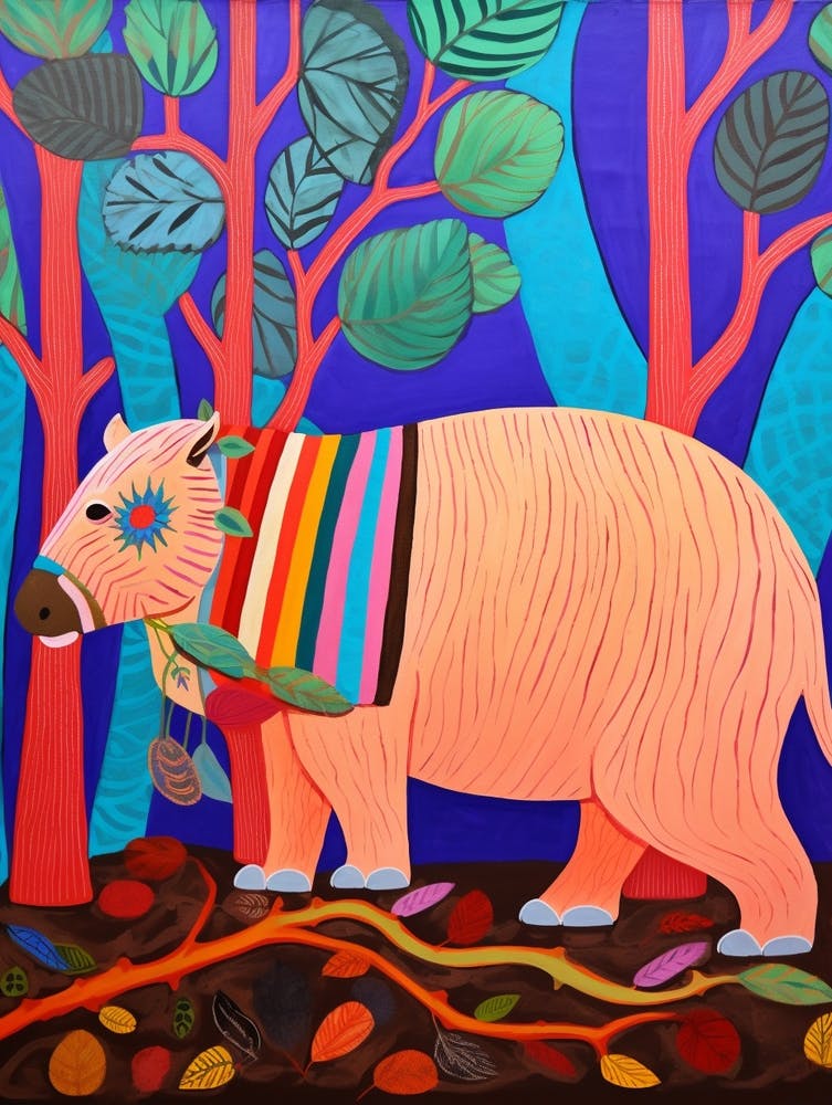 Maximalist Animal Painting Capybara 3