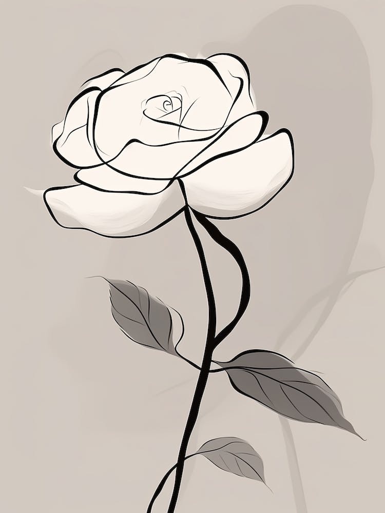 Rose Line Art Abstract 8